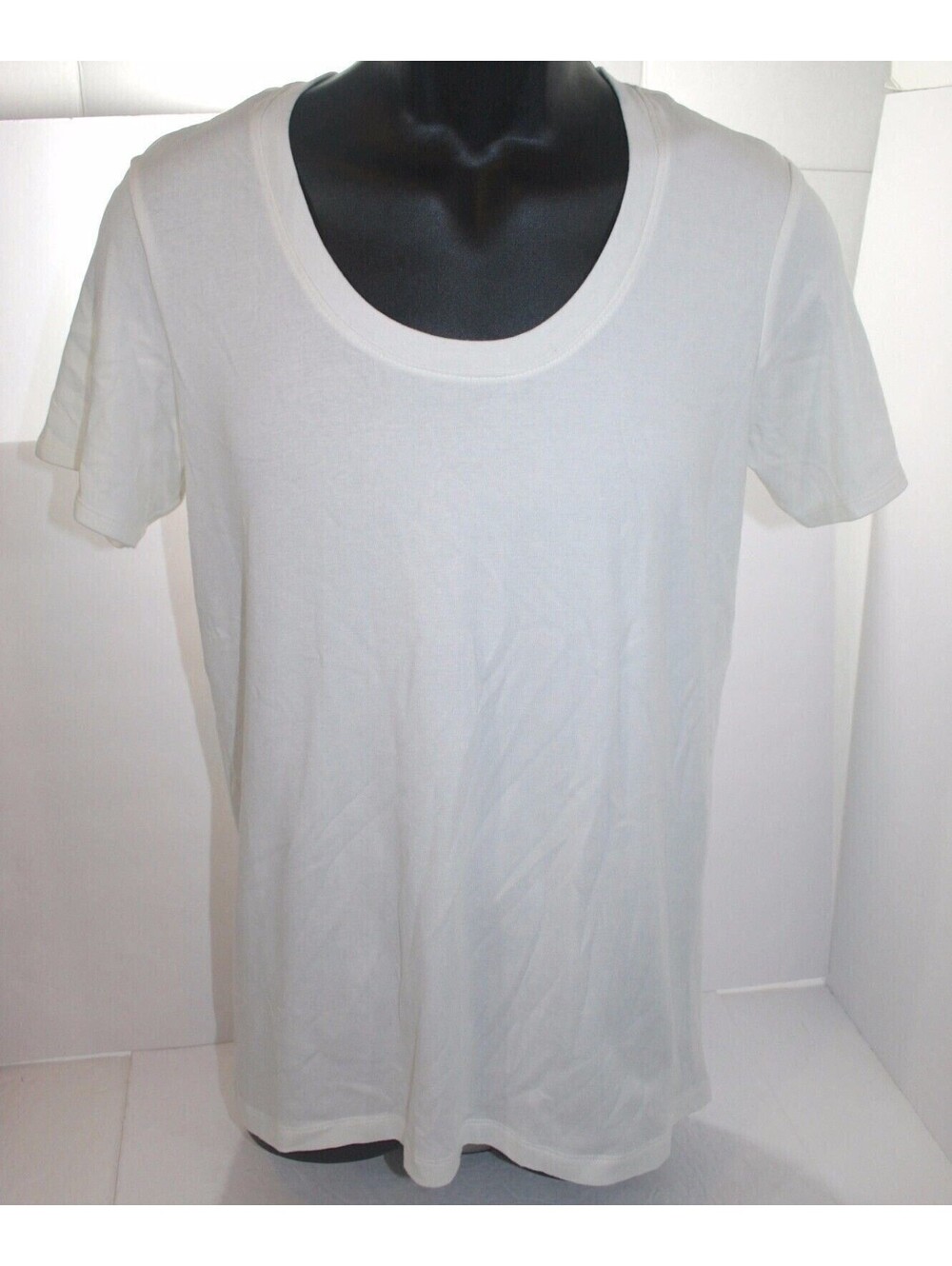 Port Authority Ladies Large Light Beige Womens Scoop Neck Short Sleeve T Shirt